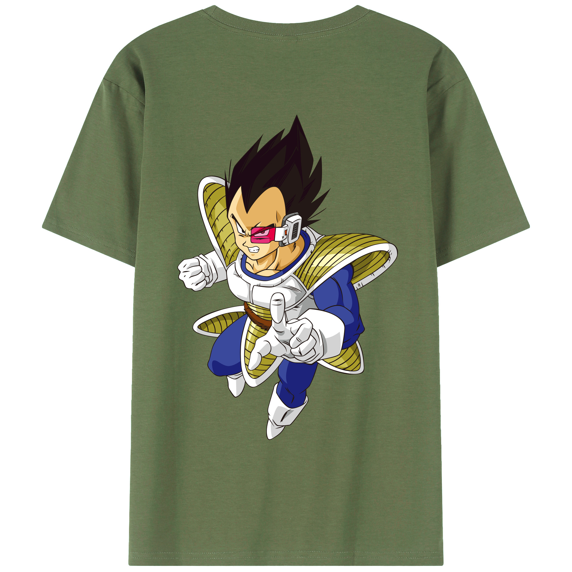 （画像用） ドラゴンボール ベジータ四世（Bejīta Yonsei）DRAGON BALL Vegeta IV 綿100％ メンズ半袖Tシャツ（バックプリント） 通気性